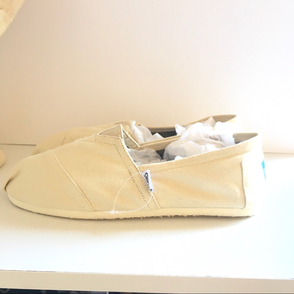 Toms Classic Alpargata Canvas Slip On Cream Shoes - Picture 6 of 11
